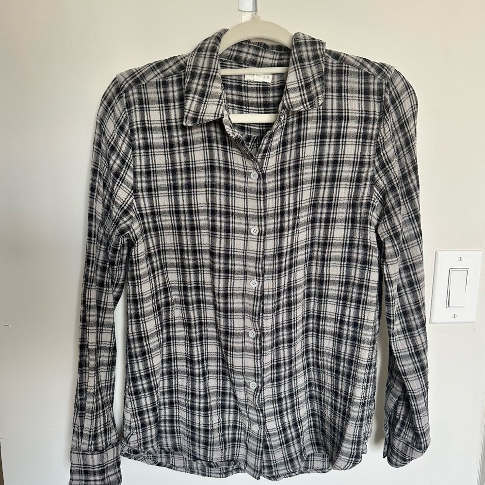 Garnet Hill 100% Cotton Plaid Button Down